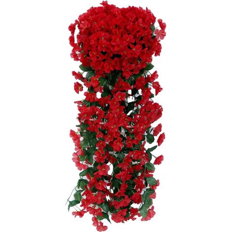 Panier suspendu de fleurs artificielles, décoration florale simulée pour mariage (1/5)