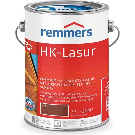 Remmers HK-Lasur 3in1 teak, 2,5 Liter, Holzlasur aussen, 3facher Holzschutz mit Imprägnierung + Grundierung + Lasur, Feuchtigkeit- und UV-Schutz (1/5)