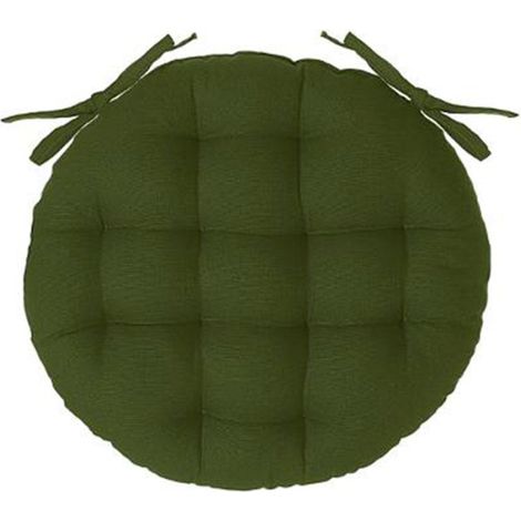 Galette de Chaise Ronde "Leana" 38cm Vert Kaki (1/2)