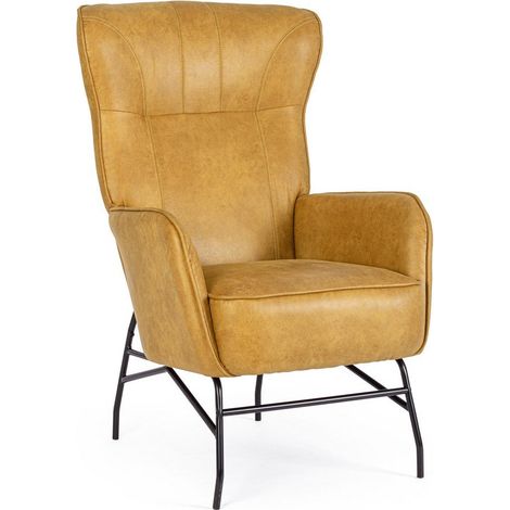 Poltrona "Nasira" per interno, Struttura In Acciaio, Gambe In Acciaio Verniciato A Polvere 70 x 84 x 109h cm -Senape (1/5)