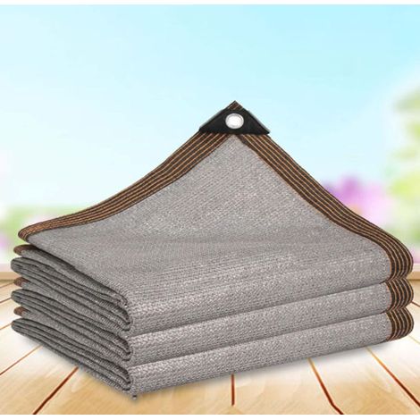 Grey shade net with 20 cable ties, breathable and anti-sun, UV resistant and tear-resistant, suitable for gardens and balconies, 2m x 5m (1/5)
