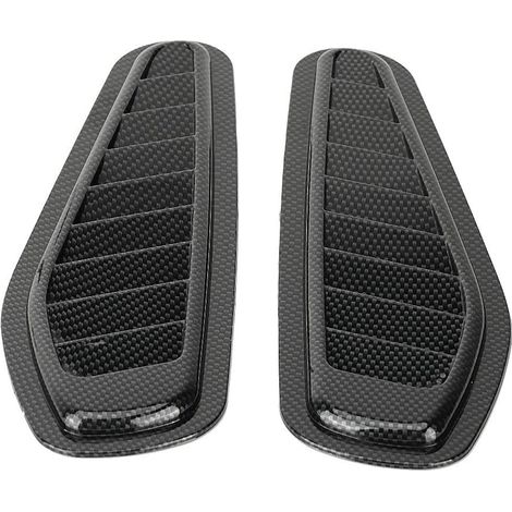 Lot de 2 pelles d'admission d'air décoratives en ABS style carbone, universelles pour capot – DELKEVIC