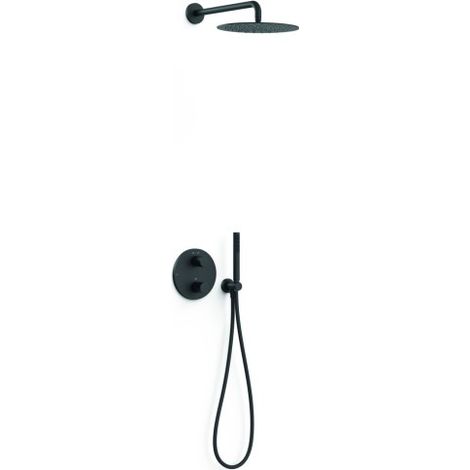 Kit robinet thermostatique encastré 2 voies pour douche Therm-box Noir mat - TRES 26235004NM
