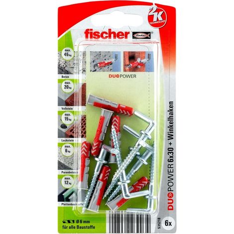 Fischer 6x DUOPOWER 6x30 RH con gancio tondo - 535222