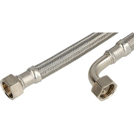 Flexible de raccordement inox 300 mm écrou 1/2’’ x écrou 1/2’’ coude 90°