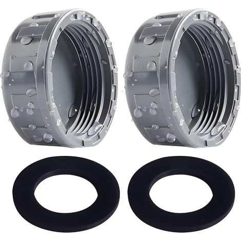 2 Pcs bouchon fileté en PVC de 32 mm avec joints en caoutchouc pour raccord de tuyau à filetage femelle 1'', bouchon de tuyau pour raccords de tuyaux dans les applications de jardin et sanitaires (1/5)