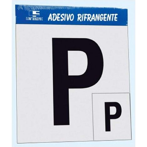 Contrassegno Adesivo in vinile Rifrangente "P" Principiante, Set di 2 a norma DPR (1/2)
