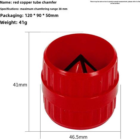 Outil de chanfreinage et de meulage pour tuyaux de climatisation en cuivre et en plastique, ébavurage et coupe de tuyaux d'eau (chanfreineur pour tubes en cuivre rouge) (1/5)