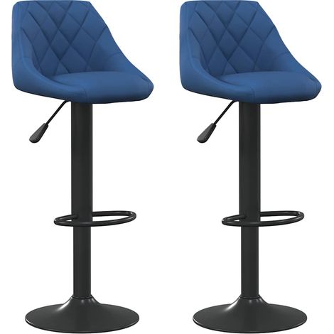 Maison Exclusive - Barhocker 2 Stk. Blau Samt (1/5)