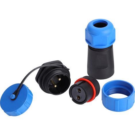 Connecteur étanche IP68 SP21 2 broches prise femelle plastique pour câblage industriel extérieur (1/5)