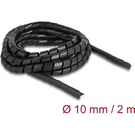 Delock Manguera en espiral flexible de 2 m x 10 mm negra