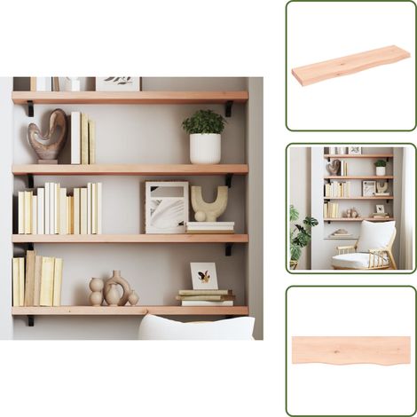 Wandregal 80x20x4 cm Massivholz Eiche Unbehandelt - Wandregal - Eichendielen - Holzmöbel - Wohnraumgestaltung - Dekorationselement (1/5)