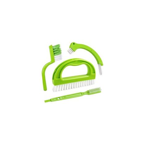 Ensemble de 4 brosses de nettoyage de joints, brosse de nettoyage de joints de carrelage avec manche pour un nettoyage en profondeur, brosse de nettoyage ménager pour les rails de portes et fenêtres
