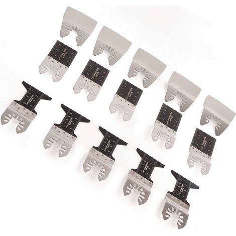 Lot de 15 lames scie multi-outils oscillantes acier carbone 34 mm 45 mm pour bois metal PVC platre (1/5)
