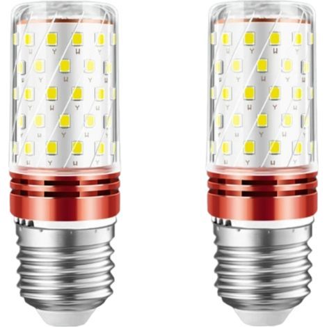 Pack of 2 E27 12W LED bulbs, 28 x 82mm, 1320 lumens, threaded corn bulbs, 60 LED bulbs, 3000k warm light, non-dimmable, 【Energy Efficiency Class】 (1/5)
