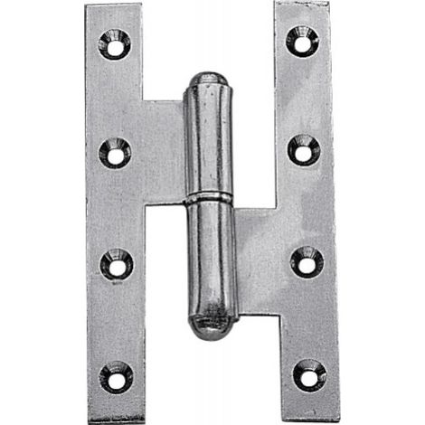 Paumelle gauche menuiserie bois renforcée nœuds ronds grand écartement avec lames à bouts carrés acier 160 x 100 mm - FAURE
