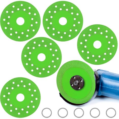 5 Pcs Disques Meulage pour Dalles Rocheuses, Disque Coupe Rocheuses Meuleuse D'angle Lame Ultra Mince pour Polir Couper Dalles Granit Marbre Verre Céramique (1/5)