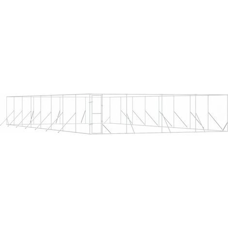 Maison Exclusive - Outdoor-Hundezwinger Silbern 8x16x2 m Verzinkt