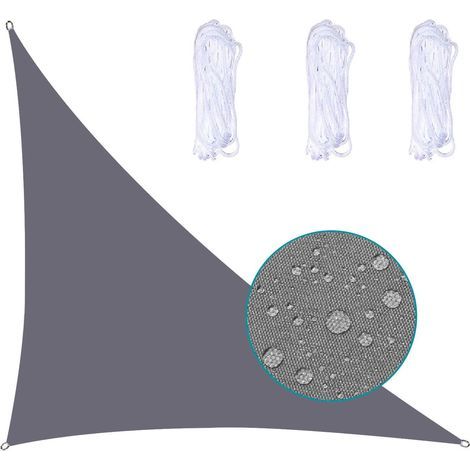 Voile D'Ombrage Triangle ImperméAble Toile Tendue Protection des Rayons UV Tissu ImperméAble RéSistant Aux IntempéRies SèChe Rapidement pour Jardin Parcs Pelouses,2X2X2m,Beige-Blanc (1/5)