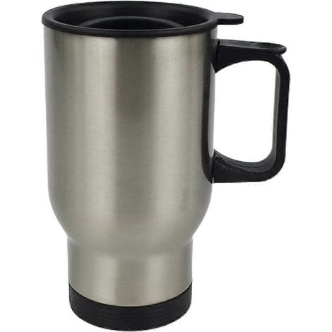 450 ml Edelstahl-Reisebecher, silberfarben, unbedruckt, für Sublimationsdruck, Kaffee-Thermosbecher mit Henkeldeckel, geeignet für Heißpressdruck