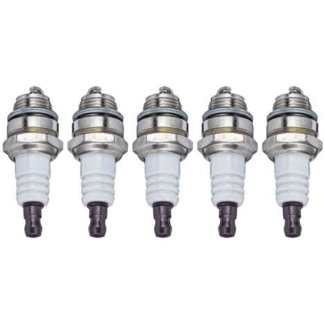 Lot de 5 bougies d'allumage pour moteurs 2 temps - l8rtf/bm6a/l7t - compatibles débroussailleuses, tronçonneuses et motoculteu (1/3)