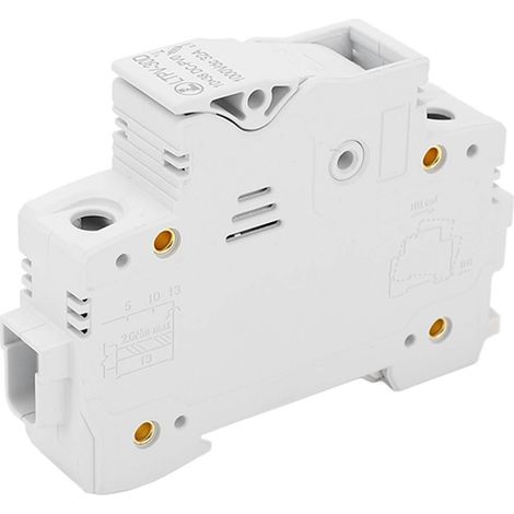 DC 1P 32A Sicherungshalter, DIN-Schiene, flammhemmender Sockel für 10x38mm PV-Sicherungen, mit 20A-Sicherung, 1000VDC, ohne Kontrollleuchte (1/5)