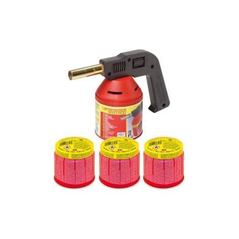 ROTHENBERGER Industrial  RoFlame Premium  saldatore 1.750  °C incl.  3x cartucce  C200 330  ml con  sistema ILL  - 1500004630