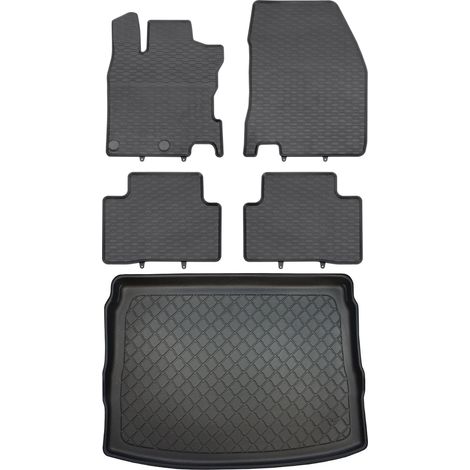 Ensemble de tapis de sol en caoutchouc pour Nissan Qashqai II J11 SUV (02.2014-2020) + tapis de coffre (1/5)
