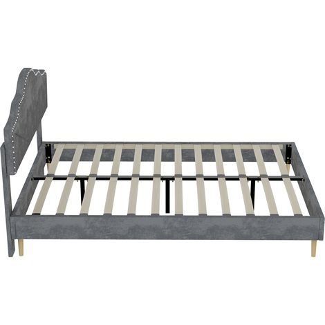 Cama tapizada moderna gris 160 x 200 cm HOMVRA (1/5)