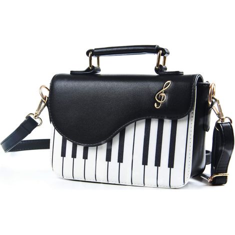 Sac à main piano pour femme, sac messager (noir) (1/2)