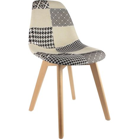 Chaise scandinave noir blanc 47x87x54 cm