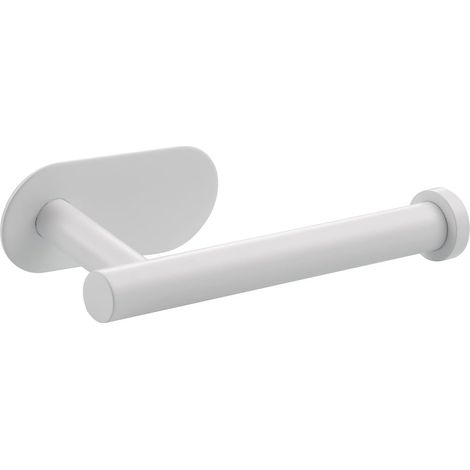 Porte-Rouleau de Papier Toilette Mural Auto-adhésif en Acier Inoxydable SUS 304, sans perçage, pour Salle de Bain (Blanc) (1/5)