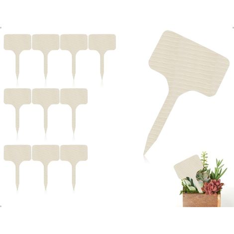 10 Pack Plant Labels, Wooden Labels, Mini Plant Markers for Gardens, Greenhouses, Potted Seed, Flowers, Herbs and Vegetables (1/5)