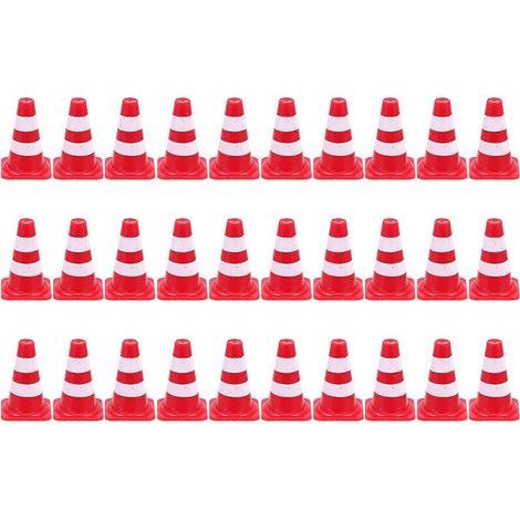Lot de 30 cônes de signalisation délicats pour enfants, outils pédagogiques pour la maternelle, jouets de signalisation routière-2.5X1X1CM-Red (1/3)