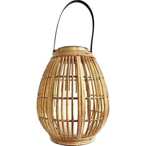1 pièce, lanterne solaire d'extérieur, suspension solaire en rotin tressé à la main, lumière chaude (36 x 20 cm), lanterne en rotin (1/5)