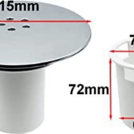 Beyamis Siphon de sol en plastique désodorisant et anti-obstruction, couvercle de siphon de lavabo de douche, accessoires de siphon de salle de bain, accessoires de siphon 115 mm à 5 trous (1/5)