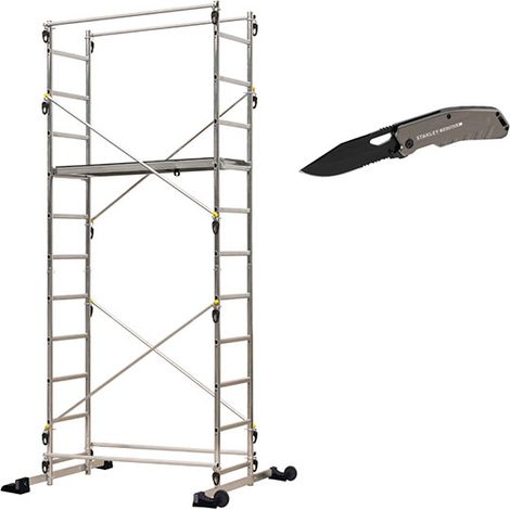 Gerüst für den Hausgebrauch : 3.78m maxi. Arbeitshöhe + Taschenmesser - 203702-COUTEAU