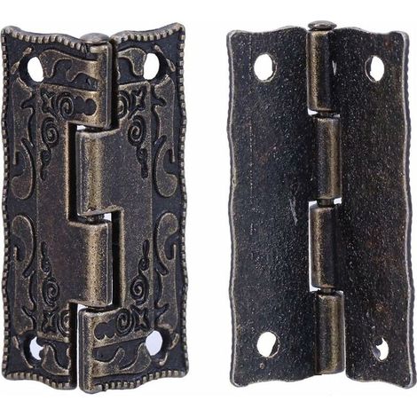 Charnières Lot De 10 Vintage Mini Charnières Et Vis Pour Meubles Porte Cabinet Tiroir Et Bijouterie Boîte (1/5)