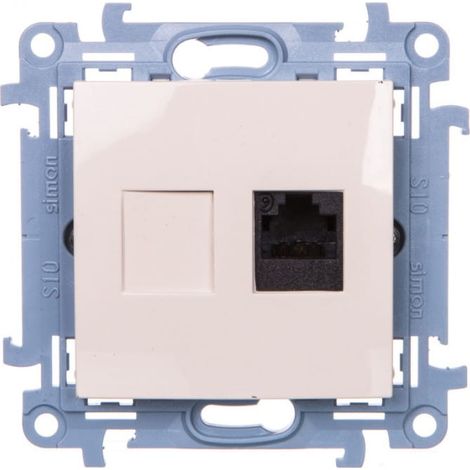 Simon 10 Einzelne Computerbuchse RJ45 Kat. 6 creme C61.01/41