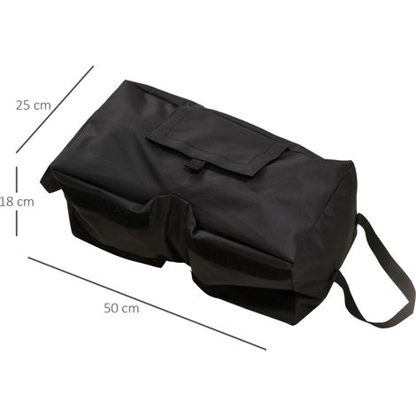 Stand parasol Stand de parasol pour sacs de sable pour le marché,2x sacs remplissables 50kg,avec pelle,noir