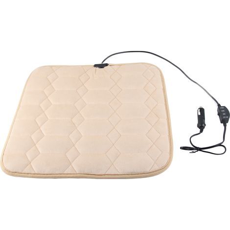 Coussin chauffant pour siège auto carré 12V avec housse en peluche (1/5)