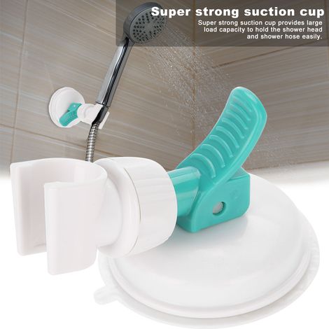Support de douche ajustable à ventouse forte, accessoire de salle de bains, fixation murale robuste pour pommeau (1/5)