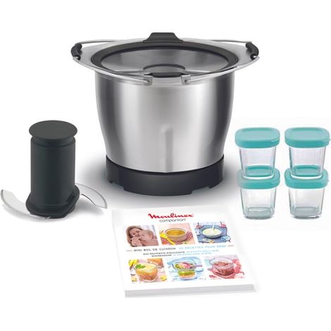 MINI BOL DE CUISSON 1.4L + 4 POTS LIVRE POUR PETIT ELECTROMENAGER MOULINEX - XF387E10 (1/5)