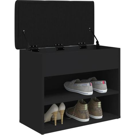 vidaXL Schuhbank schwarz 62x32x50 cm Holzwerkstoff