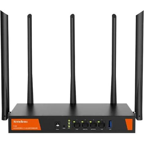 Tenda W30E AX3000 router inalámbrico Gigabit Ethernet Doble banda (2,4 GHz / 5 GHz) Negro