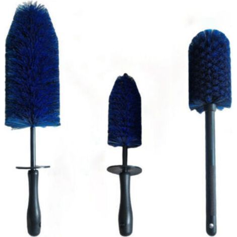 Ensemble de 3 brosses de nettoyage de roues, brosses de nettoyage de compartiment moteur, brosses de voiture, brosses de nettoyage de pneus, brosses de détail, brosses de nettoyage de voiture (1/5)