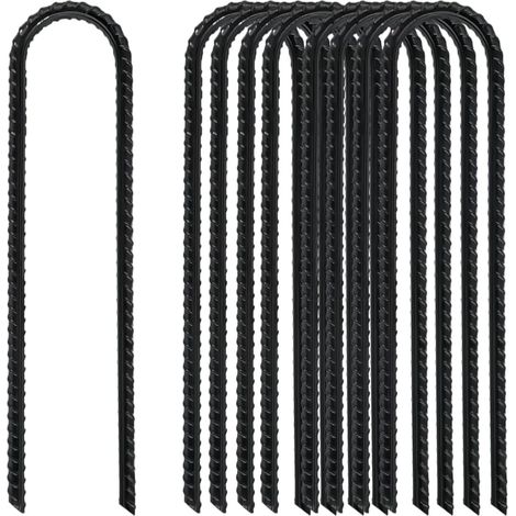8 Piquets Ancrage Acier Galvanisé 30cm Fixation Sol Robuste Anti-Rouille pour Tente Trampoline Auvent Jardin (1/5)