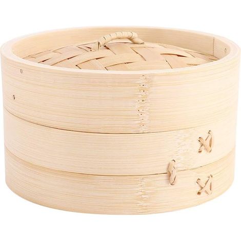 Cuiseur vapeur en bambou pour raviolis chinois, panier de cuisson en bambou, cage à ustensiles de cuisine (1/3)