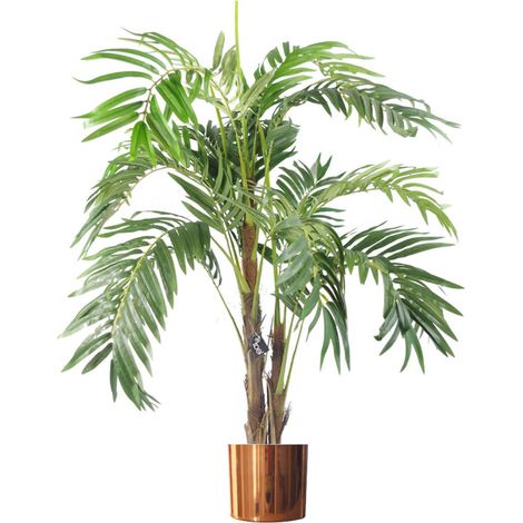 120cm Realistic Artificial palm tree with pot with Copper Metal Planter (1/4)