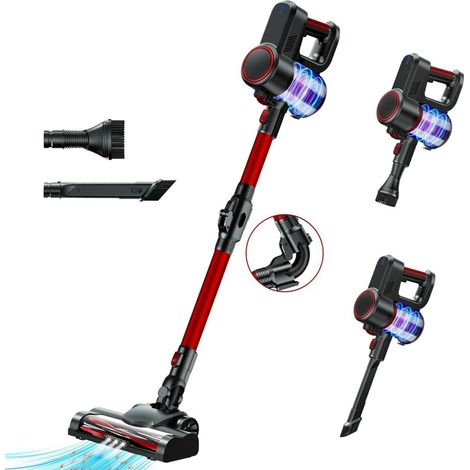 Aspirateur Balai sans Fil, Ultrixe, Aspirateur sans Fil Puissant 2 en 1, 15kPa, 100W, Pliable à 180°, Lumière Led, 2 Vitesses, Multifonction Maison pour Canapé, Poils d'animaux, Tapis (1/5)